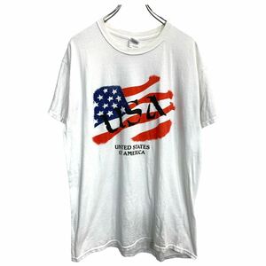 GILDAN 半袖 プリント Tシャツ Lサイズ ギルダン ホワイト コットン 古着卸 アメリカ仕入 t2407-3250