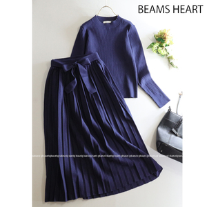 タグ付き新品♪ビームスハート BEAMS HEART★大人可愛い♪リブニットトップス＆プリーツスカートセットアップ 2点セット