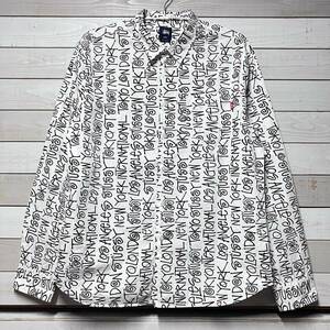 SIZE XL STUSSY GRAFFITI WHITE SHIRT ステューシー グラフィティー ホワイト シャツ