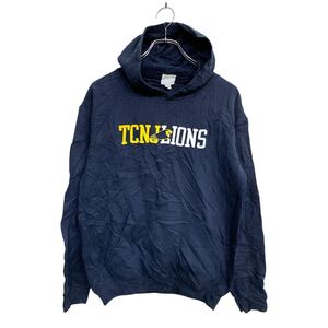 Champion プリント スウェット パーカー XLサイズ チャンピオン ジュニアサイズ ネイビー 古着卸 アメリカ仕入 t2411-3329