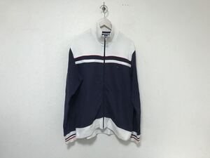 本物トミーヒルフィガーTOMMYHILFIGERコットンスウェットジップ長袖トラックジャケットメンズビジネススーツミリタリーアメカジサーフ紺M