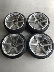 WORK ZEAST ワーク ジーストST1 19×8.5J オフ32 5穴 PCD100 TOYO NITTO NT555 G2 215/35-19 8分山 2022年製 2本 輸入タイヤ 225/35-19 2本