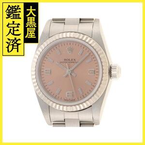 F番 ROLEX　レディース オートマチック　オイスターパーペチュアル26 76094　ピンク369アラビア文字盤 K18WG/SS【472】