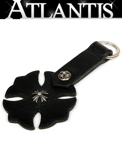 CHROME HEARTS 銀座店 クロムハーツ CHプラス レザー キーリング クロスボール メンズ SV925 96321