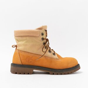 【1円スタート】 Timberland ティンバーランド 21909M レザー ブーツ 迷彩 2way ブラウン 茶系 ボーイズ レディース US5 23cm