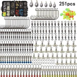 ST056:釣りタックルボックス 釣具収納ボックス 251ピース 釣り道具 ケース付き 便利 釣りアクセサリー プレゼント AT1