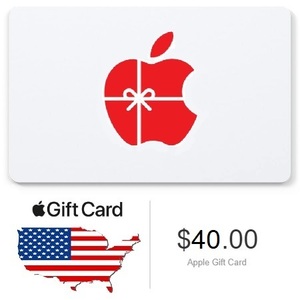 USA版 apple Gift Card $40 card iTunes アップル ギフトカード 40ドル分 北米 コード渡し