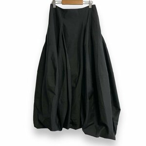 美品 22SS ENFOLD エンフォルド ソフトトロピカル Vase Balloon SKIRT ひざ下丈 アシンメトリー バルーンスカート 36 ブラック