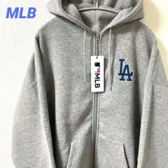 新品　MLB ドジャース　 ジップアップ　パーカー　スウェット　刺繍ロゴ　裏起毛