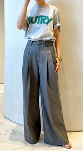 MUSE de Deuxieme Classe　Col Pierrot　コルピエロ　WOOL GABARDINE TUCK　パンツ 　グレー　サイズ36(未使用・タグ付)