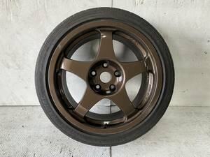 Z898　OZ RACING クロノ 17インチ 9J ET35 PCD114.3 5穴 ハブ径約65mm 自家塗装？ タイヤ KENDA RADIAL KAISER 235/40R17 19年47週×1本