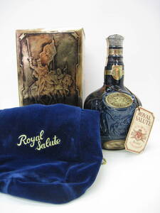 ◆ROYAL SALUTE 21◆ ロイヤルサルート 21年 陶器ボトル 青 スコッチウィスキー 700ｍｌ 40% 巾着・箱付き 未開栓 古酒