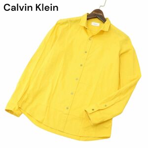 Calvin Klein カルバンクライン 通年★ 長袖 カラー シャツ Sz.M　メンズ 黄色　A4T07703_6#C