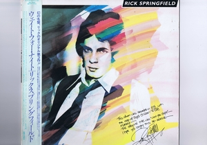 帯付 インサート付 国内盤 LP Rick Springfield / Wait For Night / リック・スプリングフィールド ウェイト・フォー・ナイト RPL-8160