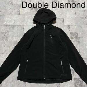 Double Diamond ダブル ダイヤモンド ナイロンジャケット hoodie 裏地フリース USA企画 アウトドア登山ブランド ブラックサイズXL 玉FS1260