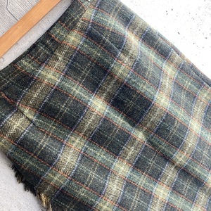 Used Clothing Check Pattern Classic Retro Wool Skirt 古着 チェック柄 クラシック レトロ ウール スカート ひざ下丈 オリーブ 38 M size