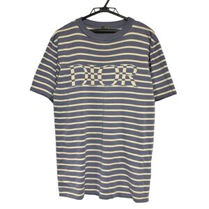 【中古】DIOR ディオール ロゴ ジャガード ボーダー ニット Tシャツ 183M647AT234 トップス セーター 23031428 AO