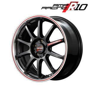 MID RMP RACING R10 (クリスタルブラック/リムポリッシュ+レッド) シビック FK8 18×8.5J 5H PCD120 +45