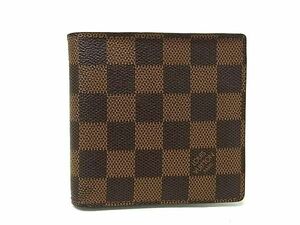 1円 ■美品■ LOUIS VUITTON ルイヴィトン N61665 ダミエ ポルトビエ カルトクレディ モネ 二つ折り 財布 ウォレット ブラウン系 AZ4988