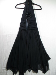 【カラードレス 黒】サイズＭ色ブラック身丈134身幅32/CAC