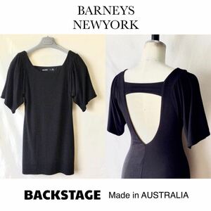 BARNEYS NEWYORK BACK STAGE バックシャン カットソー ダンス トップス ワンピース バーニーズ 黒 S M 社交ダンス パーティードレス