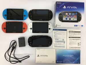 K14-415-035【ジャンク】PlayStation Vita まとめ 5台 ブラック/ブルー/レッド/ホワイト PCH-2000シリーズ(プレステヴィータ/ソニー/SONY)