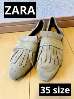 【美品★】ZARA スエード生地 フラットシューズ 35size