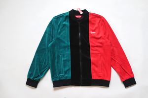 (M)2018 Supreme Velour Zip Up Jacket Blackシュプリームベロアジップジャケット