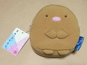 ネコポス■ すみっコぐらし ちりめんポーチ とんかつ サンエックス とかげ ねこ しろくま ピンク