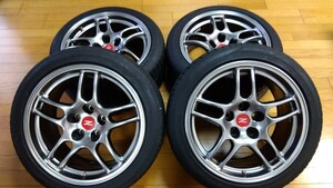 ■BCNR33スカイラインGT-R純正17インチ9.5J＋30 PCD114.3 5H ハイパー塗装DBK ファルケン アゼニス FALKEN AZENIS FK510 245/40R17 4本 ■