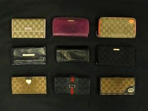 1円 GUCCI グッチ グッチシマ GG柄 等 ラウンドファスナー 二つ折り 三つ折り 長財布 ウォレット 9点セット まとめ売り DA8691