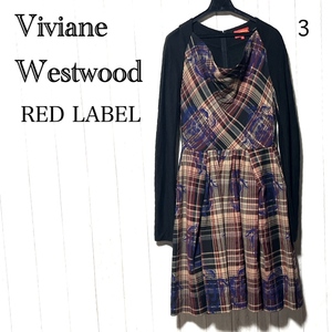 ヴィヴィアンウエストウッドレッドレーベル ワンピース Vivienne Westwood RED LABEL 切替ワンピース ブラック