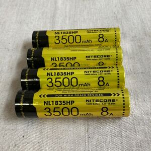 Nitecore リチウムイオン充電池 ナイトコア　18650 3500mAh 8A 3.6V12.6Wh 4本セット enelong