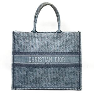 1円 Christian Dior クリスチャンディオール トロッター オブリーク ブックトート トートバッグ ショルダー 肩掛け ブルー