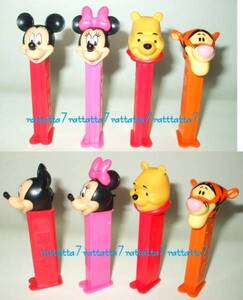 ☆PEZ☆Disney☆Micky Mouse☆Dispenser☆ペッツ☆ミッキーマウス・ミニー・プーさん・ティガ☆4体セット☆ディスペンサー☆ディズニー