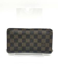 【送料無料　ジャンク】LOUIS VUITTON　長財布 N61728 ポルトモネジップ ダミエ エベヌ ジッピー　シリアル：CA0094（2004 年製）