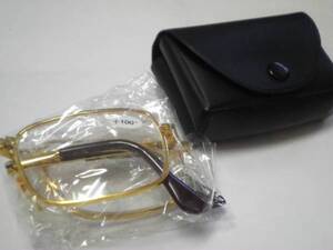 新品＊折りたたみ式！老眼鏡/＋１.００＊ゴールド系カラー