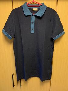 正規 14SS Dior Homme ディオールオム イタリア製 シルク混 ポロシャツ 青 S 463J830Z0348