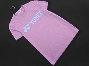 ネコポスOK YONEX ヨネックス ロゴ プリント 半袖 トレーニングウェア Tシャツ sizeS/紫 ■◆ ☆ efa4 メンズ