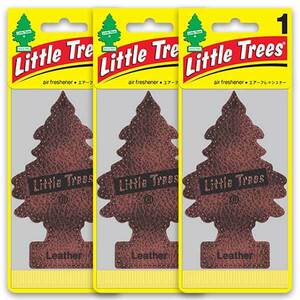 23.【Leather (レザー)】Little Trees 3個set / エアフレ 芳香剤 エアフレッシュナー 吊り下げ リトルツリー アメリカン雑貨