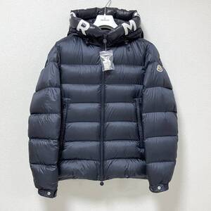 ハンガー付 MONCLER SALZMAN ダウンジャケット フード ロゴ ネイビー 紺 メンズ 3サイズ モンクレール サルズマン ブルゾン 4090445