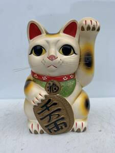 委託品ソ　招き猫　白猫　貯金箱　中古品　ヤ80