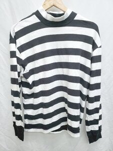 ◇ Θ green label relaxing UNITED ARROWS ボーダー 長袖 Tシャツ カットソー サイズL ブラック ホワイト レディース P