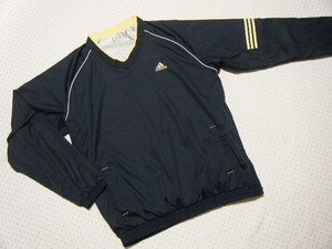 アディダス　adidas　ゴルフ用高機能/防寒ウィンドジャケット・2WAYジャケット　濃紺色　サイズ XO　Ｖネック　袖着脱可能　防風/保温機能