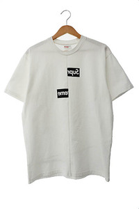 シュプリーム SUPREME ×COMME des GARCONS SHIRT コムデギャルソン 18AW Split Box Logo Tee スプリット ボックス ロゴ プリント 半袖 Tシ