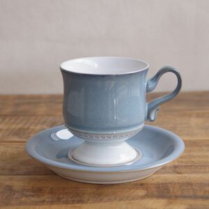 デンビー DENBY Castile カスティーリャ コーヒーカップ ソーサー #240703-1~6 ビンテージ 食器 イギリス レトロモダン 水色 ブルー 陶磁器