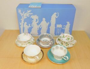 WEDGWOOD ウェッジウッド カップ＆ソーサー 絵替わり５客セット 元箱 gtt2406008