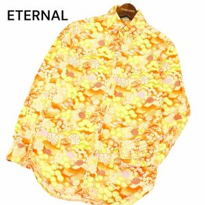 ETERNAL 備中倉敷工房 倉 エターナル 通年 長袖 【和柄★総柄】 ボタンダウン シャツ Sz.S　メンズ 日本製　C4T02951_3#C