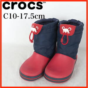 EB8142*crocs*クロックス*キッズスノーブーツ*C10-17.5cm*ネイビー・赤