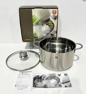 蘇さ(HaY528)　調理器具　ツヴィリング　ZWILLING　40104-247　ストックポット　24cm/6.0L　鍋　ステンレススチール　中古品　100サイズ